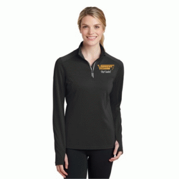 Sport-Tek Ladies Sport-Wick Textured 1/4-Zip Pullover.
