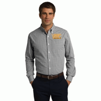Port Authority Long Sleeve Gingham Easy Care Shirt.